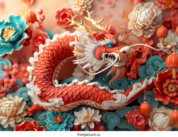 A relief of a dragon