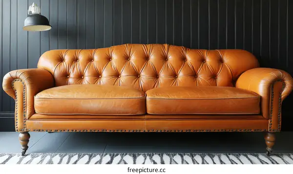Classic Chesterfield Leather Sofa in a Modern Setting