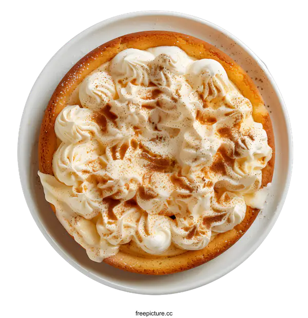 [Transparent Background PNG]Delicious Cheesecake with Cream Topping