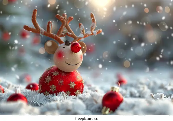 Christmas Reindeer with Red Nose