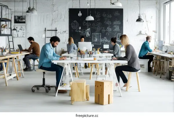 Creative Workspace with Diverse Team