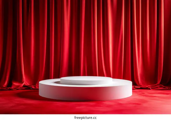 Red Velvet Curtain Stage Product Display