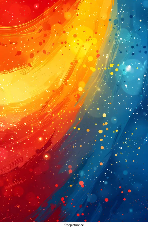 red yellow blue orange purple abstract fluid painting