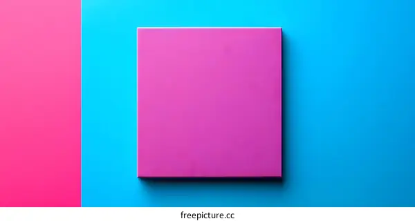 Pink and Blue Background with Square Object