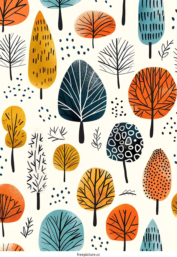 Abstract Trees Pattern Illustration
