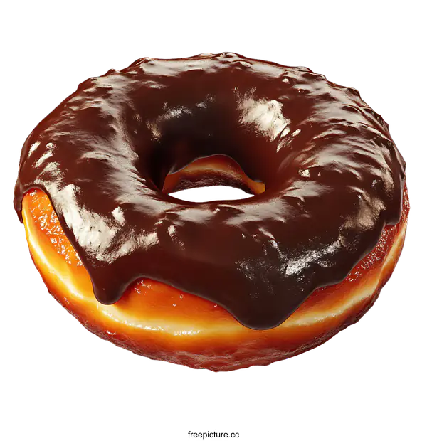 [Transparent Background PNG]Delicious Chocolate Glazed Donut Illustration