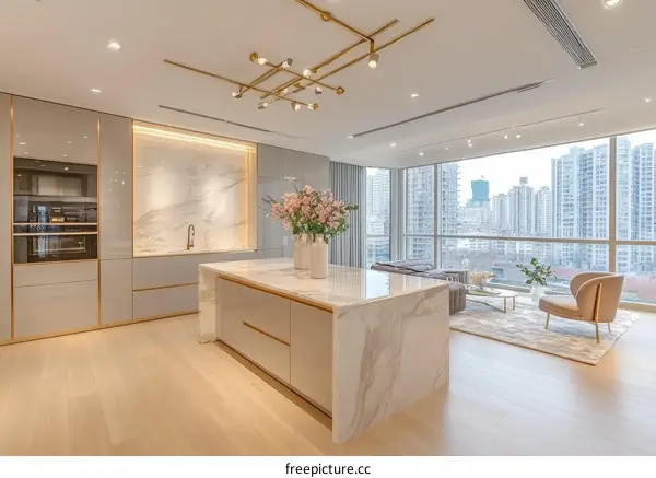 Modern Elegant Kitchen with City View