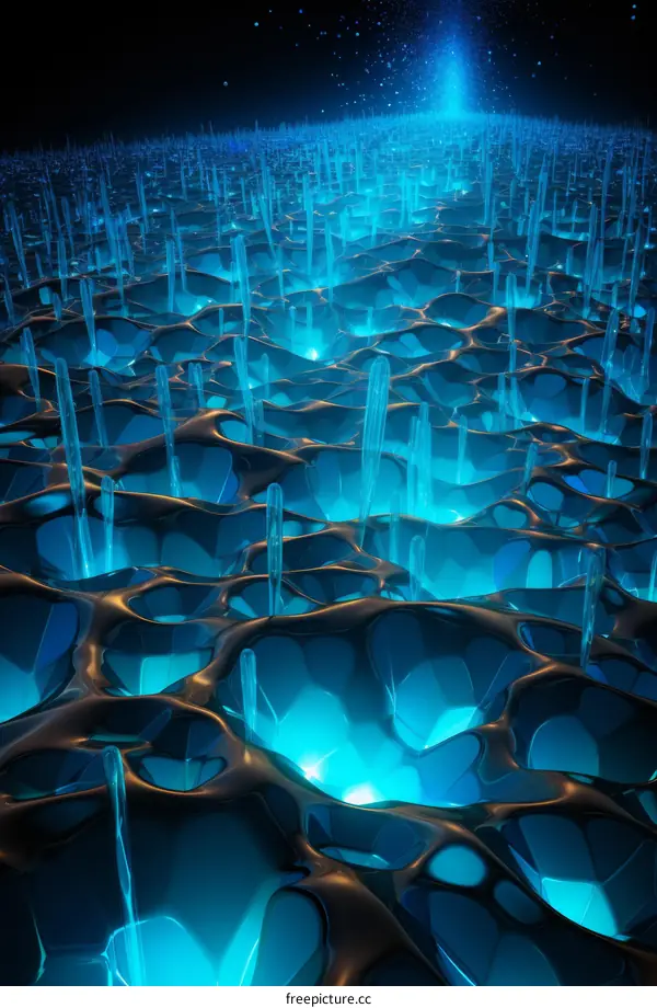 Blue Abstract Futuristic Landscape