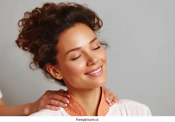 Woman Receiving a Relaxing Shoulder Massage