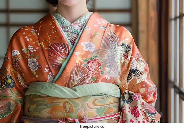 A Japanese Geisha wearing a kimono