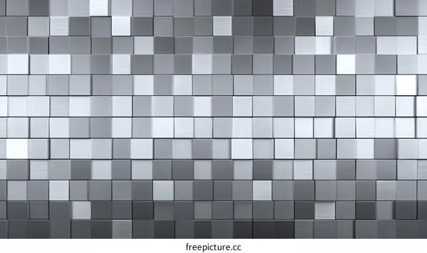 Abstract Gray Metal Square Tiles Background