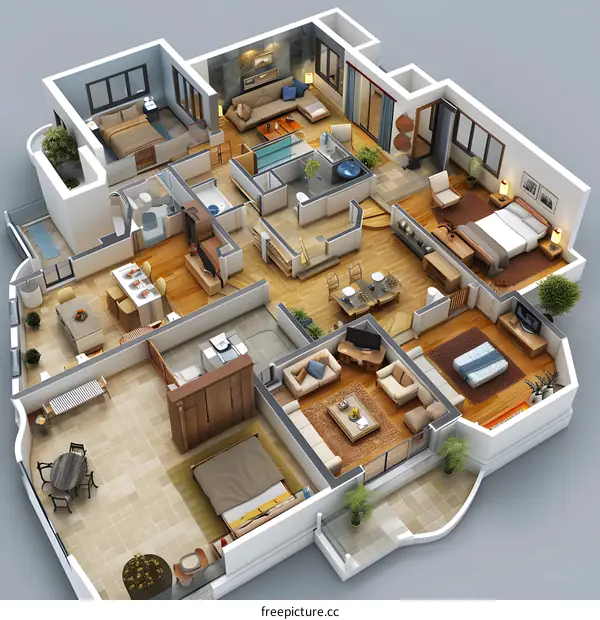 The interior design effect picture of a duplex apartment