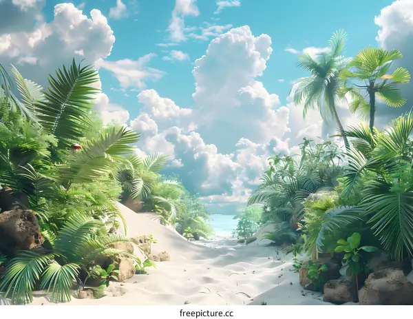 Beautiful beach on a tropical island