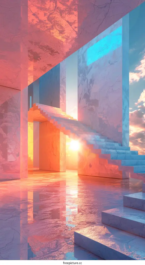 Abstract Futuristic Architecture Interior Design