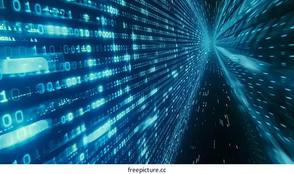 Binary Tunnel: Digital Data Flow Through a Cyberspace Network