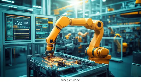 Automated Manufacturing Process with Industrial Robot
