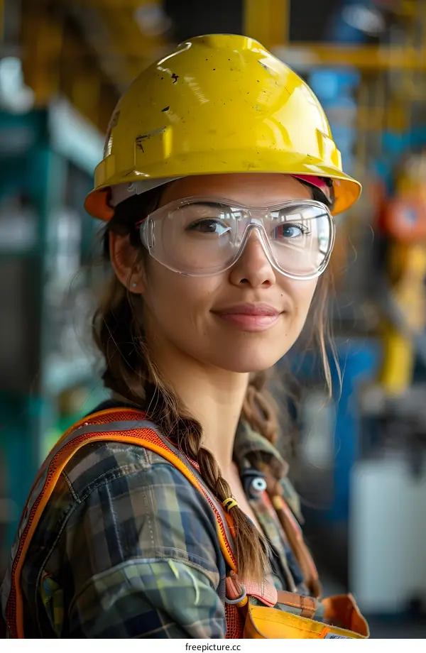 Confident Female Factory Worker