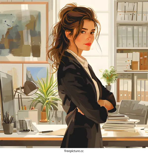 businesswoman standing in office