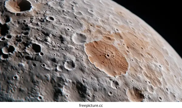 A detailed image of the Moon showing craters and other surface features