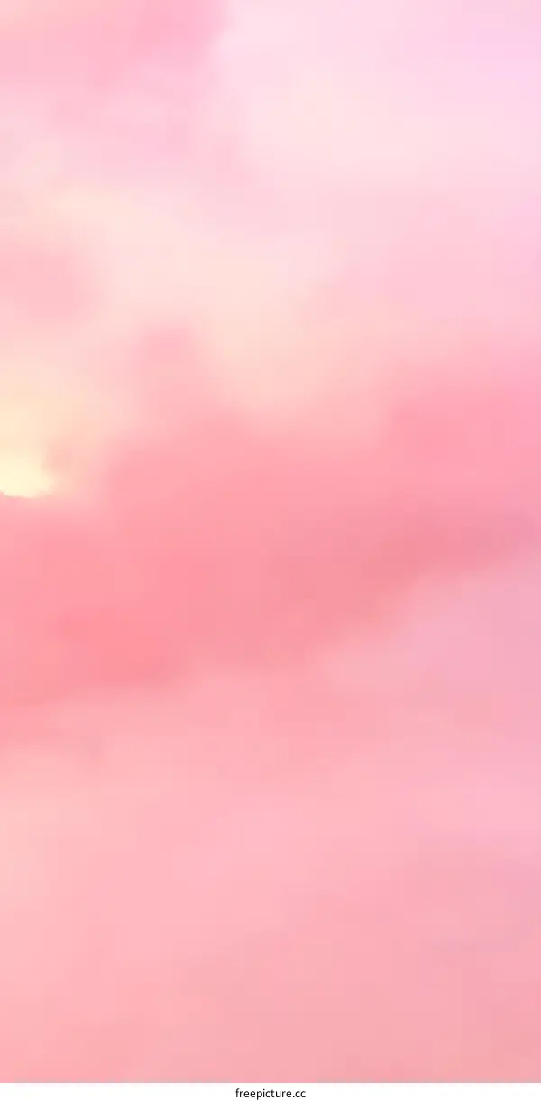 Pink and White Sky at Sunset