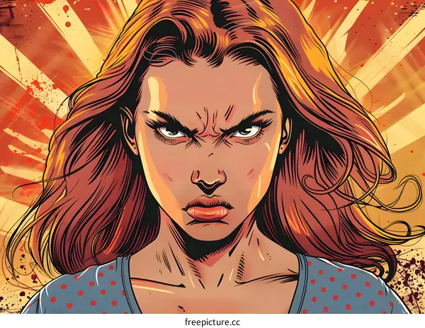 Portrait of an angry young woman