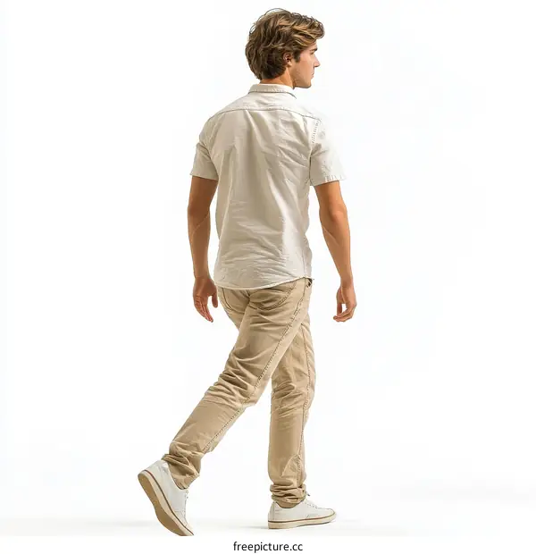 Man in Casual Outfit Walking