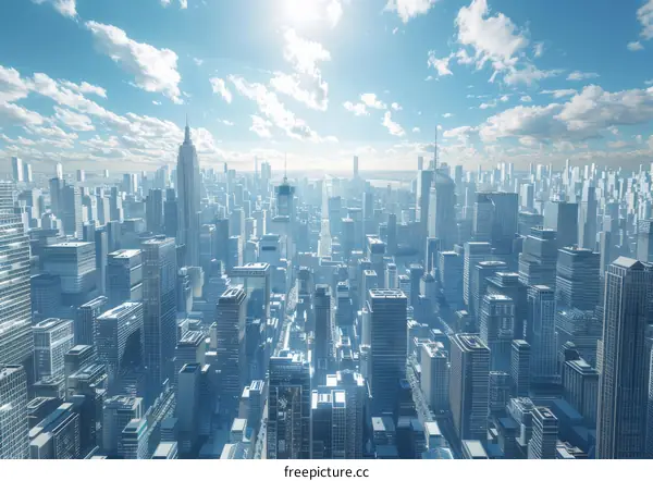 Futuristic Cityscape Aerial View