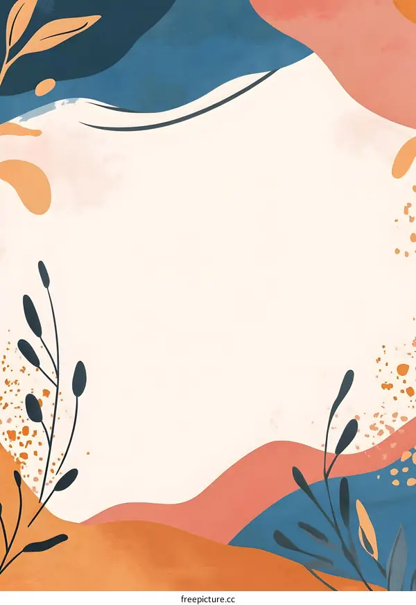 Abstract Background with Blue, Orange and Pink Color Palette