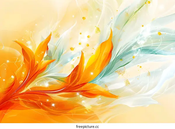 Orange and White Abstract Flower