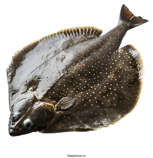 [Transparent Background PNG]Freshly caught flatfish on white background