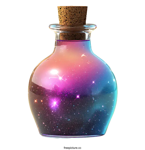 [Transparent Background PNG]Magic Bottle Filled with the Universe