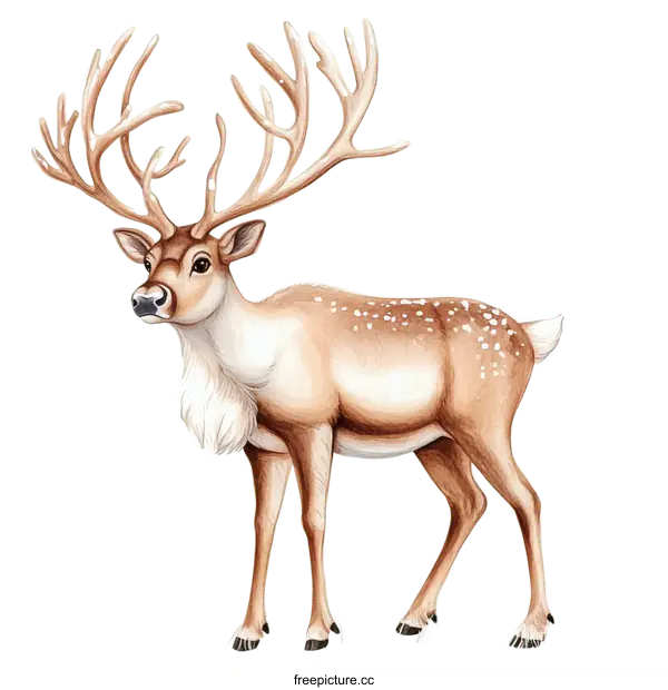 [Transparent Background PNG]Watercolor Illustration of a Majestic Deer