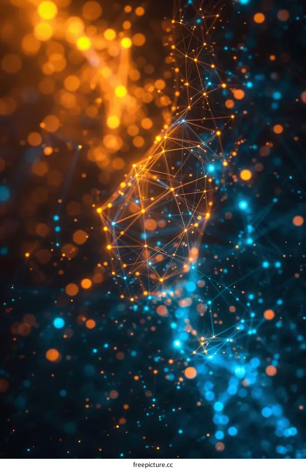 Orange and Blue Glowing Plexus