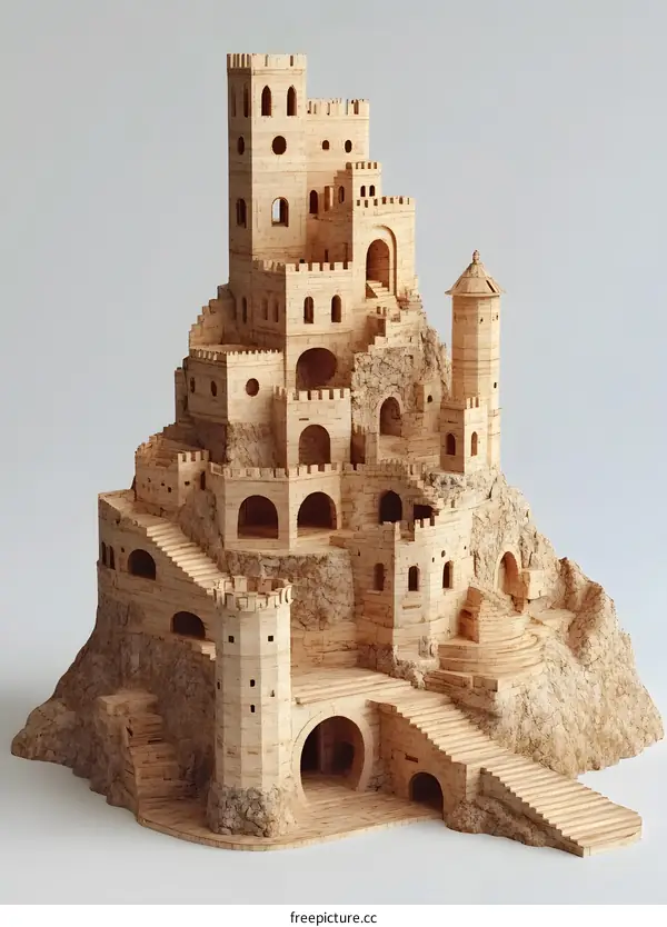 Castle Made of Matchsticks Model