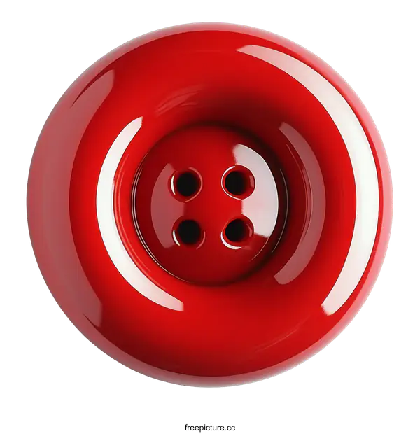 [Transparent Background PNG]Large Red Button Design Illustration