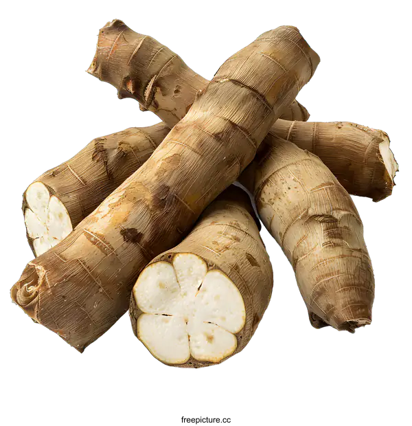 [Transparent Background PNG]Fresh Cassava Root on White Background