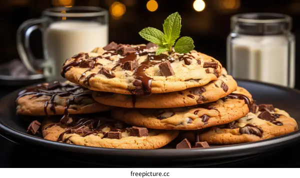 Chocolate Chip Cookies and Milk