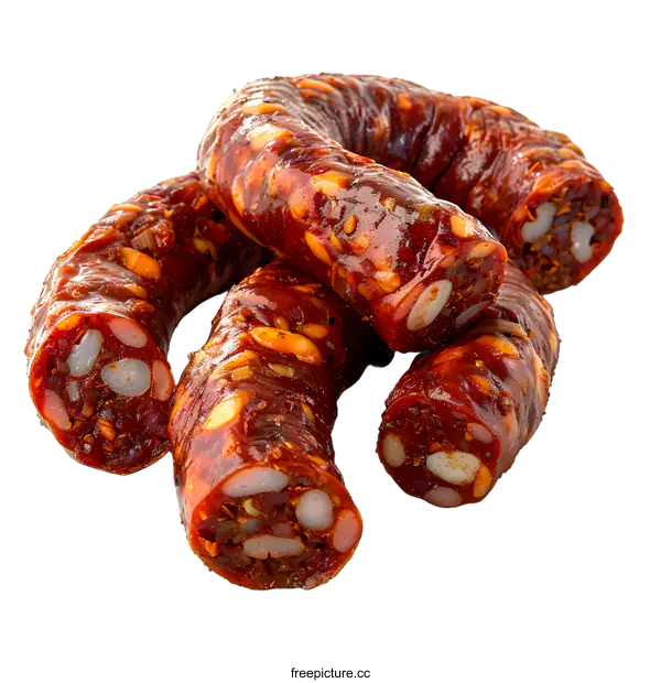 [Transparent Background PNG]Close-up of a traditional dry sausage