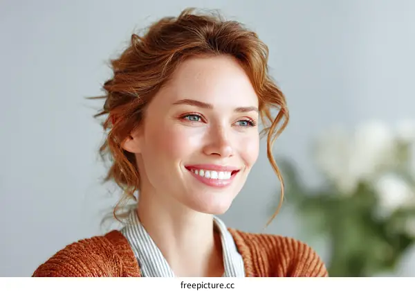 Beautiful Woman with a Radiant Smile