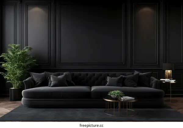 Elegant Dark Interior Living Room