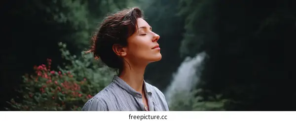 Peaceful Woman in Nature Outdoors