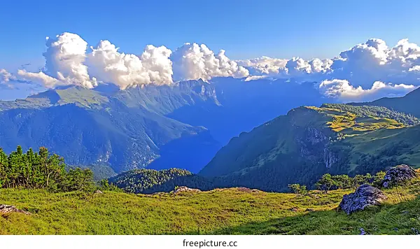 Majestic Mountain Scenery Under a Vast Sky