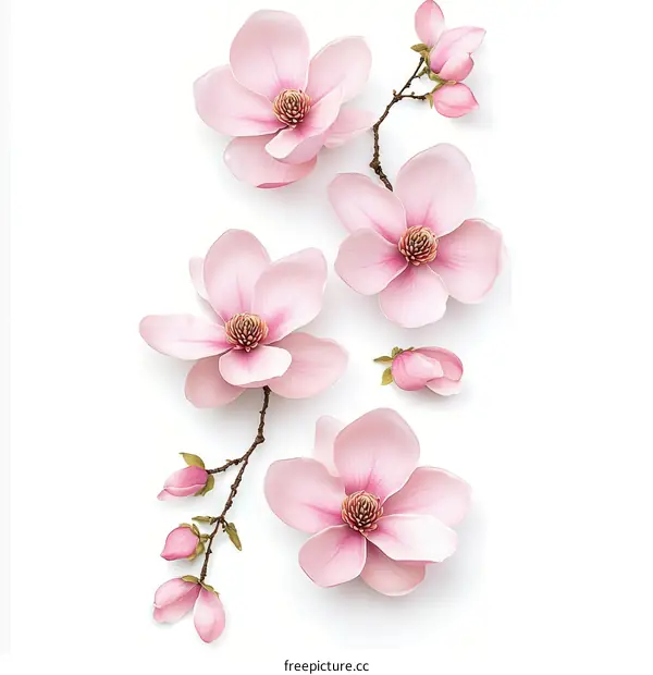 Delicate Pink Magnolia Blossoms Arrangement