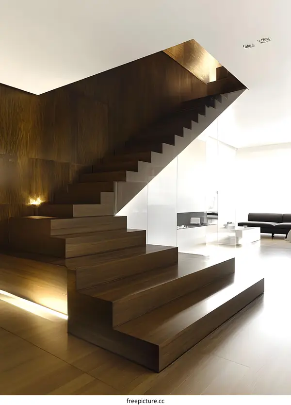 Modern Wooden Staircase Interior Design