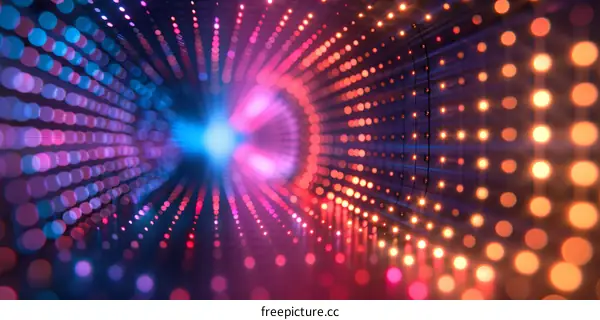 Colorful Glowing Light Tunnel