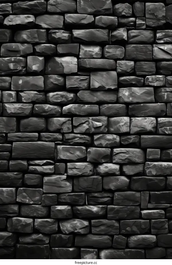 Dark Rough Weathered Old Stone Wall Texture Background
