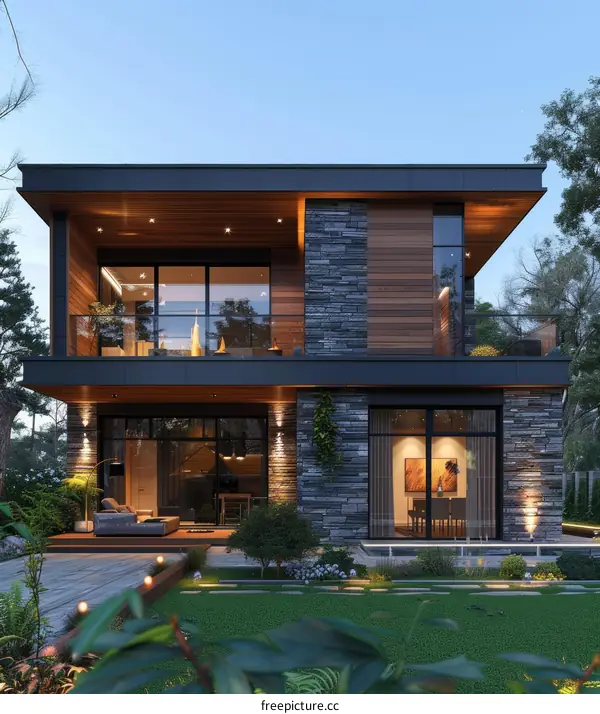 Modern Villa with Courtyard Garden: Luxury Living in Nature