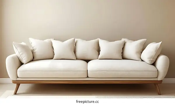 Beige Modern Sofa in a Minimalist Interior