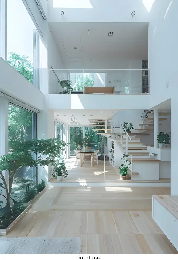 Modern Minimalist Home Interior Design with Open Floor Plan and Natural Light