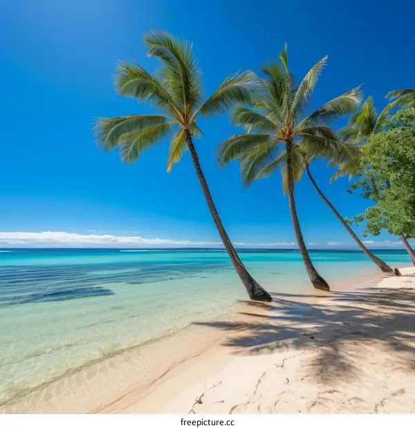 Beach with palm trees